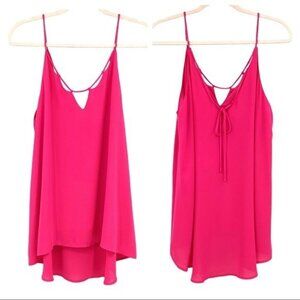 Lush Neon Hot Pink Swing Tank Blouse Size Medium Barbiecore